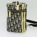 Christian Dior Trotter Canvas Shoulder Bag Black Silver Auth gh722-4