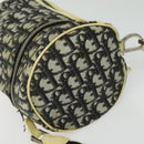 Christian Dior Trotter Canvas Shoulder Bag Black Silver Auth gh722-6