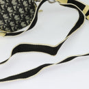 Christian Dior Trotter Canvas Shoulder Bag Black Silver Auth gh722-7