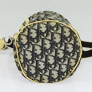 Christian Dior Trotter Canvas Shoulder Bag Black Silver Auth gh722-9