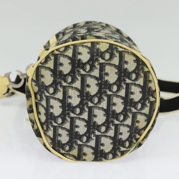 Christian Dior Trotter Canvas Shoulder Bag Black Silver Auth gh722