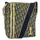 Christian Dior Trotter Canvas Shoulder Bag Navy Silver Auth gh726-1