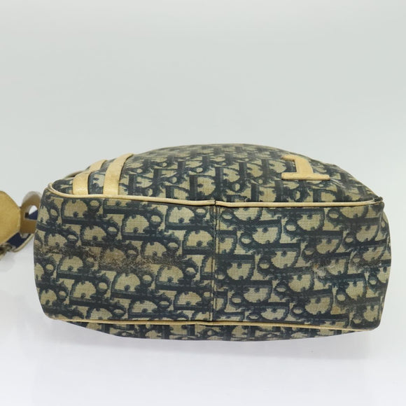 Christian Dior Trotter Canvas Shoulder Bag Navy Silver Auth gh726