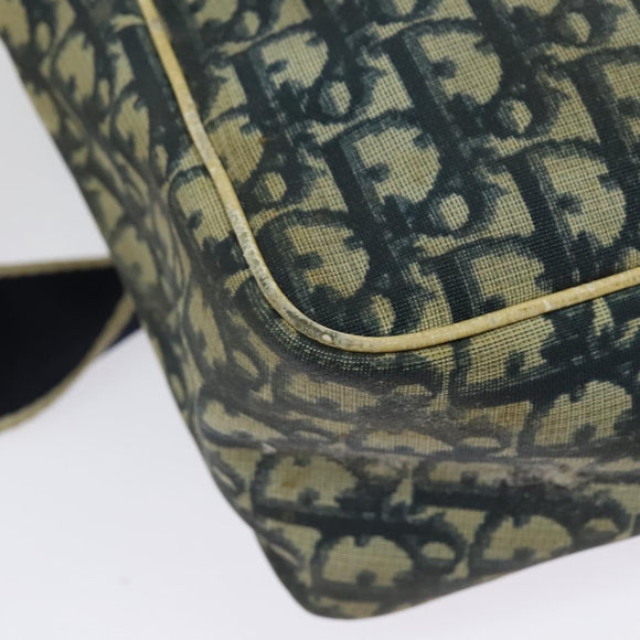 Christian Dior Trotter Canvas Shoulder Bag Navy Silver Auth gh726