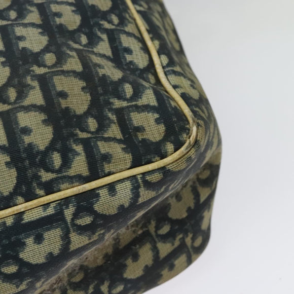 Christian Dior Trotter Canvas Shoulder Bag Navy Silver Auth gh726