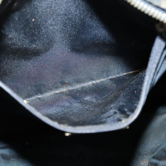 Christian Dior Trotter Canvas Shoulder Bag Navy Silver Auth gh726