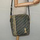 Christian Dior Trotter Canvas Shoulder Bag Navy Silver Auth gh726-21