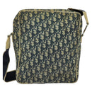 Christian Dior Trotter Canvas Shoulder Bag Navy Silver Auth gh726-2