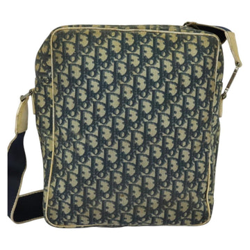 Christian Dior Trotter Canvas Shoulder Bag Navy Silver Auth gh726 - 0