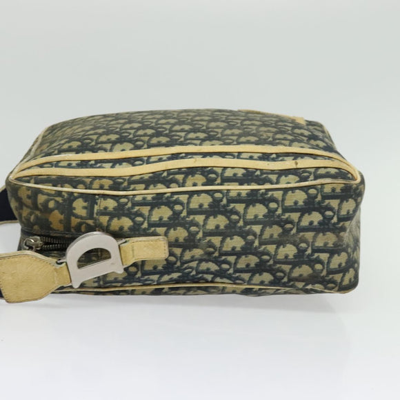 Christian Dior Trotter Canvas Shoulder Bag Navy Silver Auth gh726