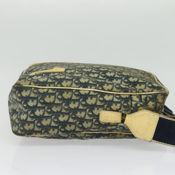 Christian Dior Trotter Canvas Shoulder Bag Navy Silver Auth gh726