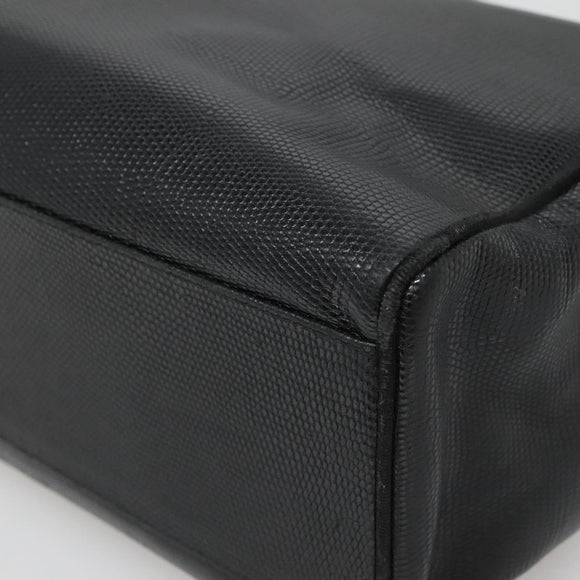 Salvatore Ferragamo Vala Tote Bag Leather Black Gold Auth gh727