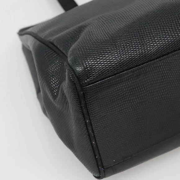 Salvatore Ferragamo Vala Tote Bag Leather Black Gold Auth gh727