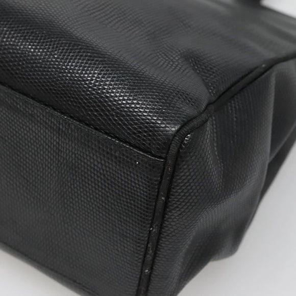 Salvatore Ferragamo Vala Tote Bag Leather Black Gold Auth gh727