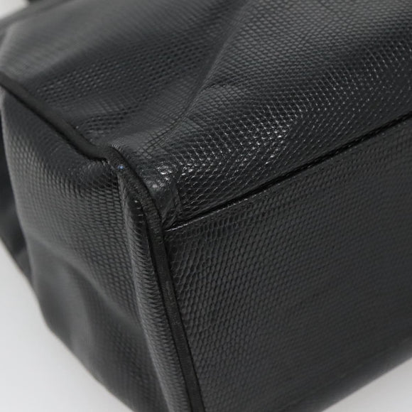 Salvatore Ferragamo Vala Tote Bag Leather Black Gold Auth gh727