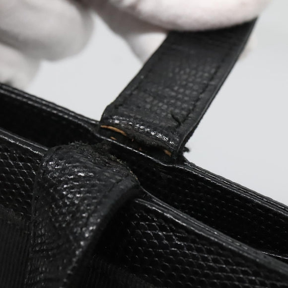 Salvatore Ferragamo Vala Tote Bag Leather Black Gold Auth gh727