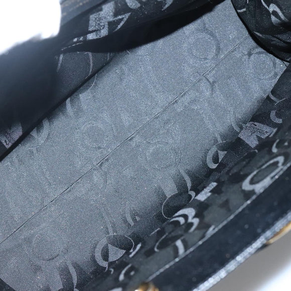 Salvatore Ferragamo Vala Tote Bag Leather Black Gold Auth gh727