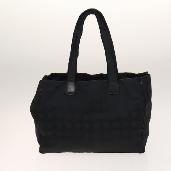 CHANEL New Travel line Tote Bag Nylon 2er Set Beige Schwarz CC Auth gh728