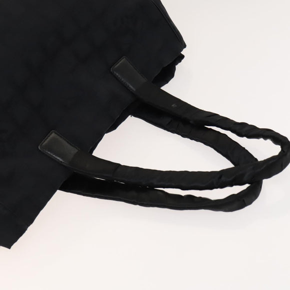 CHANEL New Travel line Tote Bag Nylon 2Set Beige Black CC Auth gh728