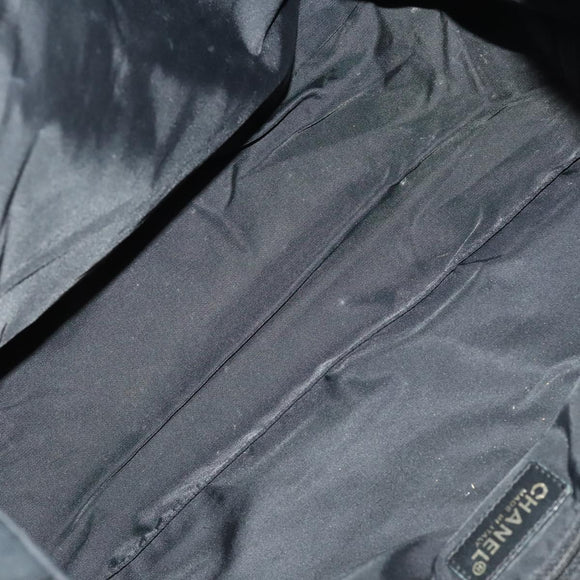 CHANEL New Travel line Tote Bag Nylon 2Set Beige Black CC Auth gh728