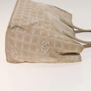CHANEL New Travel line Tote Bag Nylon 2Set Beige Black CC Auth gh728-4