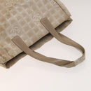 CHANEL New Travel line Tote Bag Nylon 2Set Beige Black CC Auth gh728-5