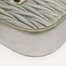 Miu Miu Matelasse Chain Shoulder Bag Leather Silver Auth gh730-8