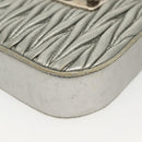 Miu Miu Matelasse Chain Shoulder Bag Leather Silver Auth gh730-15