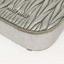 Miu Miu Matelasse Chain Shoulder Bag Leather Silver Auth gh730-17