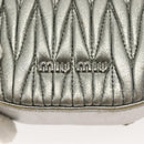 Miu Miu Matelasse Chain Shoulder Bag Leather Silver Auth gh730-18