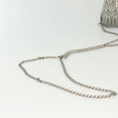 Miu Miu Matelasse Chain Shoulder Bag Leather Silver Auth gh730-7