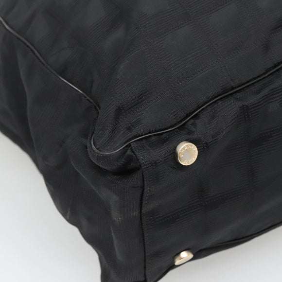 CHANEL New Travel line Tote Bag Nylon Black CC Auth gh732