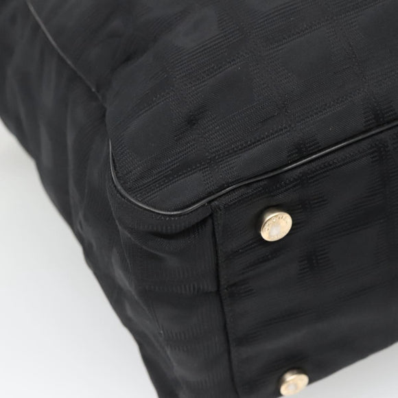 CHANEL New Travel line Tote Bag Nylon Black CC Auth gh732