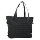 CHANEL New Travel line Tote Bag Nylon Black CC Auth gh732-1