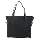 CHANEL New Travel line Tote Bag Nylon Black CC Auth gh732-2