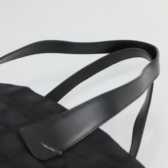 CHANEL New Travel line Tote Bag Nylon Black CC Auth gh732