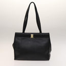 Salvatore Ferragamo Tote Bag Leather 2 Set Black Auth gh736-10