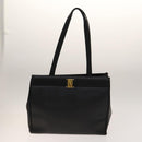 Salvatore Ferragamo Tote Bag Leather 2Set Black Auth gh736-2