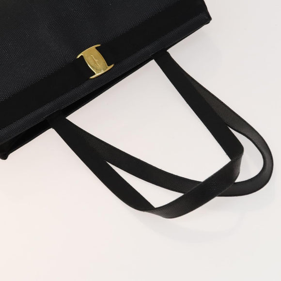 Salvatore Ferragamo Tote Bag Leather 2 Set Black Auth gh736
