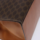 CELINE Macadam Canvas Hand Bag PVC Leather Brown Gold Auth gh737-13