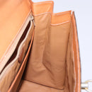 CELINE Macadam Canvas Hand Bag PVC Leather Brown Gold Auth gh737-20