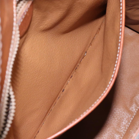 CELINE Macadam Canvas Hand Bag PVC Leather Brown Gold Auth gh737