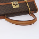 CELINE Macadam Canvas Hand Bag PVC Leather Brown Gold Auth gh737-7