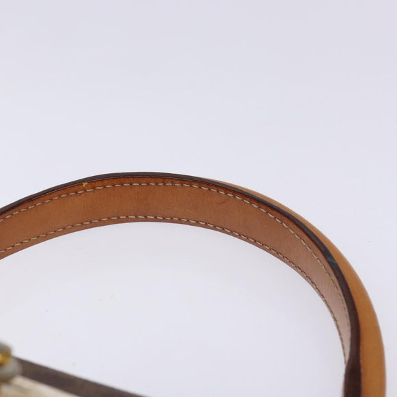 CELINE Macadam Canvas Hand Bag PVC Leather Brown Gold Auth gh737