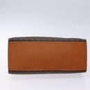 CELINE Macadam Canvas Hand Bag PVC Leather Brown Gold Auth gh737-9