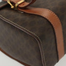 CELINE Macadam Canvas Hand Bag PVC Leather Brown Gold Auth gh739-15