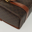 CELINE Macadam Canvas Hand Bag PVC Leather Brown Gold Auth gh739-17