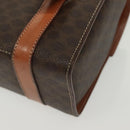 CELINE Macadam Canvas Hand Bag PVC Leather Brown Gold Auth gh739-18