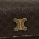 CELINE Macadam Canvas Hand Bag PVC Leather Brown Gold Auth gh739-19