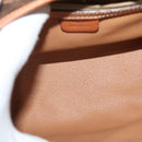 CELINE Macadam Canvas Hand Bag PVC Leather Brown Gold Auth gh739-11